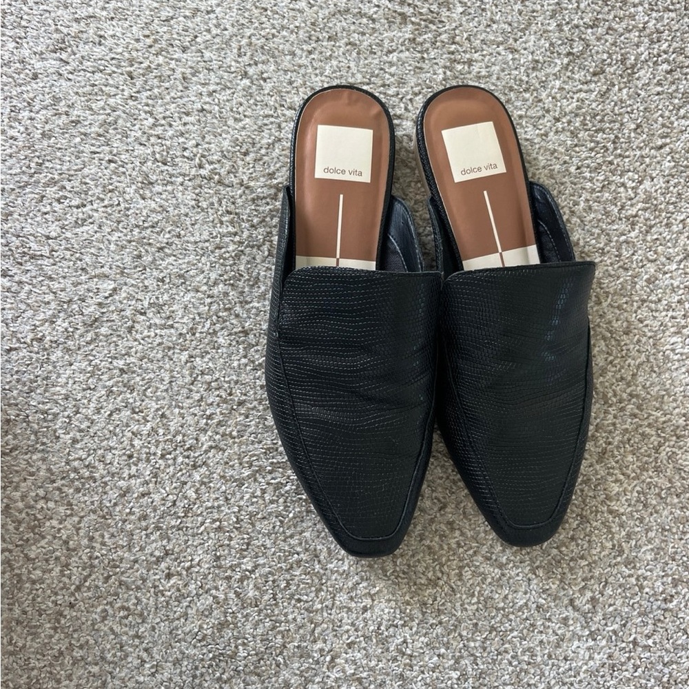 Dolce Vita Black Textured Mules